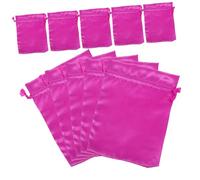 CHILDWEET 20 Piezas Unidades Bolsa de Satén para Pelucas con Cordón Bolsa Protectora para Extensiones de Cabello Organizador de Viaje Prueba de Polvo Rosa