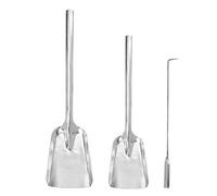 CHILDWEET 3 Piezas Juego de Chimenea Paleta de Cenizas y Gancho de Fuego de Acero, Diseño Elegante y Ergonómico para Uso en Chimenea Interior
