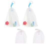 CHILDWEET 4 Piezas de Bolsas de Jabón de Malla para Limpieza Facial, Hechas de Pe, Convenientes para Colgar y Secar Hogar