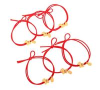 CHILDWEET 6 Coleteros Elásticos Rojos para Mujer y Niñas Bandas Gruesas Pelo Que No Dañan el Cabello Rizado Accesorios para Bodas y Deporte Obsequio Práctico para Año Chino