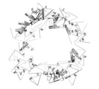 CHILDWEET 60 Clips de Resorte en Forma de V para Tienda y Reparación al Aire Libre, Metal Plateado, Diseño de Abrazadera para Tubo Telescópico y Barco, Uso Duradero y Multifuncional