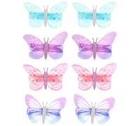 CHILDWEET 8 Pinzas Pelo de Mariposa para Niñas, Accesorios Decorativos de Poliéster y Hierro, Diseño Realista, Perfectos para Fiestas de Cumpleaños y Regreso a Clases