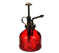 CHILDWEET Botella Rociadora de Vidrio Rojo de 200ml para Plantas , Pulverizador Manual para Riego y Almacenamiento de Líquidos en Hogar y Exterior