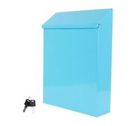 CHILDWEET Buzón de Caja Estilo Europeo de Hierro Azul Funcional como Buzón de Sugerencias y Soporte para Hogar para Puerta