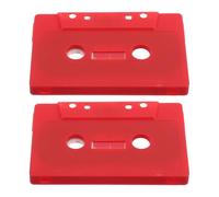 CHILDWEET Caja de Almacenamiento de Casetes Diseño Versátil Retro Rojo de Plástico 2 Piezas para Decoración de Fiesta de Música y Proyectos DIY
