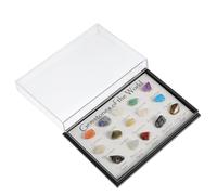 CHILDWEET Caja de Especímenes Minerales y Práctica de 15 Tipos de Cristales para de Escritorio en Hogar U Oficina