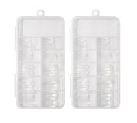 CHILDWEET Cajas de Uñas Postizas Transparentes 2 Unidades 100 Piezas por Caja sin Rastro Punta Gota Tamaño Largo para Manicura Profesional y Uso Doméstico