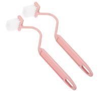 CHILDWEET Cepillo de Limpieza para Inodoro Cabezal Flexible para Esquinas Diseño Gancho para Colgar 2 Piezas Mango Curvo en Forma de S Plástico Resistente Adecuado para Varios Estilos