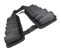 CHILDWEET Cinturón de Cerveza Portátil Negro de Lona 12 Bolsillos Ajustable para Camping, Senderismo y Picnic, Porta Botellas Compacto para Bebidas y Uso al Aire Libre