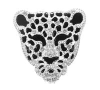 CHILDWEET Clip Difusor de Aire para Coche con Cabeza de Leopardo Plateada Accesorio Metálico con Cristales Decorativos Clip Ventilación Resistente y Elegante para Ambientador y Decoración