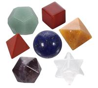 CHILDWEET Conjunto de 7 Cristales de Chakra con Sólidos Platónicos de Cristal para Meditación y Sanación en Decoración Navideña y Terapias Alternativas