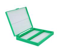 CHILDWEET Contenedor de Almacenamiento de 100 Piezas para Biológicos, Caja Plástica Verde Ranuras Numeradas, Soporte Seguro para Preparaciones, Adecuado para Laboratorio Científico