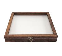 CHILDWEET Contenedor de muestras, caja de exhibición de madera con almohadilla de EVA, tapa transparente, diseño retro portátil para almacenamiento de insectos Varios estilos