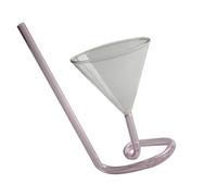 CHILDWEET Copa de Cóctel Creativa en Espiral de Vidrio Borosilicato Rosa Pajita, Vaso Multifuncional para Bebidas Calientes o Frías Adecuado para Camping y Viajes
