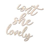 CHILDWEET Decoración De Pared para Guardería Arte De Pared De Madera Letrero Isnt She Lovely Calcomanía De Pared Pegatinas De Pared De Estilo Bohemio Decoración De Anuncio De Bebé