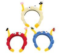 CHILDWEET Diadema para Maquillaje 3 Piezas Diseño de Seta Colores Azul Rojo y Amarillo Accesorios Cabello Divertidos y Originales Adecuado para Spa Cuidado Facial y Yoga