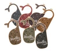 CHILDWEET Divisores de Armario con Forma de Ballena 7 Piezas con Bolsa de Madera Organizador para Ropa de Recién Nacido 24 para Bebés Obsequio para Shower