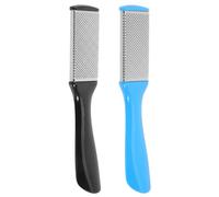 CHILDWEET Escofina de Pie de Doble Cara 2piezas Diseño Resistente de Acero Inoxidable y Papel de Lija para Pedicura Profesional y Eliminar Callos en Pies Color Aleatorio