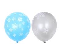 CHILDWEET Globos de Látex en Colores Azul y Plateado de 12 Pulgadas Navideños Juego de 10 Copos de Nieve para Decoración de Fiestas y Ambiente Festivo en Casa o Bar