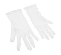 CHILDWEET Guantes de Árbitro de de Poliéster y Algodón Blancos Elásticos y Cómodos 1 Par para Uso Profesional en Competencias