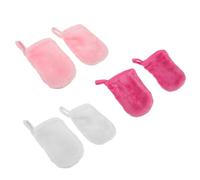 CHILDWEET Guantes de Limpieza Facial de Fibra Fina Diseño Simple y Orificio para Colgar, Paquete de 6 Piezas Ideales para Desmaquillar y Exfoliar la Piel