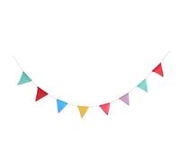 CHILDWEET Guirnalda de Banderines Triángulo de Tela Imitación Lino para Decoración de Bodas Cumpleaños y Fiestas
