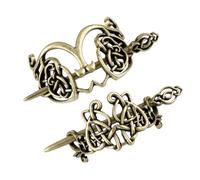 CHILDWEET Horquillas de Metal Estilo Retro y Vikingo, Set de 2 Accesorios Cabello, Tamaño Compacto para Uso Diario en Mujeres y Niñas