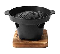 CHILDWEET Juego de Parrilla Antiadherente para Barbacoa en Casa, Aluminio Negro, Calor Uniforme, Fácil de Usar para Asar Verduras y Camping sin Humo