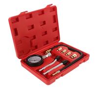 CHILDWEET Kit de Prueba de Compresión para Cilindros de Automóviles y Motocicletas Medidor Preciso y Adaptador, Herramienta de Aleación de Aluminio Caja para Mecánicos