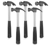 CHILDWEET Martillo de Garra Pequeño Mango de Plástico y Acero 5 Piezas Herramienta Resistente Negro para Uso Doméstico y Camping para Mantenimiento Familiar
