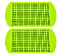 CHILDWEET Molde de Silicona para Cubitos de Hielo 160 Cavidades, Diseño Apilable y Fondo Grueso, Adecuado para Bebidas Frías y Whisky, Pack de 2 Piezas Verde