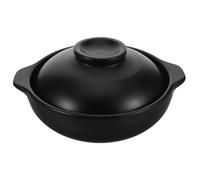 CHILDWEET Olla de Cerámica para Cocinar de 600 Ml en Arcilla Negra con Diseño Clásico, Durabilidad Prolongada y Conserva el Gusto para Comidas Diarias y Diversas Recetas