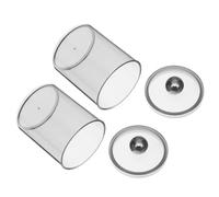 CHILDWEET Organizador de Hisopos de Algodón y Cosméticos Tapa Protectora, Material Ps, Color Negro, 2 Piezas para Almacenamiento y Organización en Baño