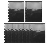 CHILDWEET Páginas para Álbum de Colección de Sellos Diseño en Línea, Material Pet Negro, 10 Hojas para Almacenamiento y Protección de Sellos Postales