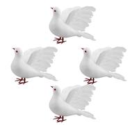 CHILDWEET Palomas Artificiales de Color Blanco para Decoración Diseño Versátil y Alta Realidad, 4 Piezas para Arreglos de Plantas y Decoraciones en Centros Comerciales