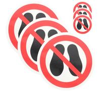 CHILDWEET Pegatinas de Advertencia de Seguridad Redondas Adhesivas, 6 Unidades, Color Brillante, Resistentes para Superficies Lisas Interiores y Exteriores, Señal de Prohibido Pisar