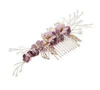 CHILDWEET Peineta Lateral Púrpura para Novia y Dama de Corte, Accesorios Cabello de Boda, Diseño Elegante en Metal y Tela, Uso Versátil y Cómodo para Ceremonia