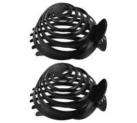 CHILDWEET Pinzas para Moños en Espiral 2 Piezas Negras de Resina, Soporte Redondo y Cúpula para Peinados Naturales en Mañanas Ocupadas y Ocasiones Obsequios