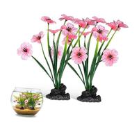 CHILDWEET Plantas Artificiales de Acuario, 2 Piezas, 8.25 Pulgadas, Decoración para Hábitats de Reptiles y Peces, Accesorios de Pecera
