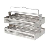 CHILDWEET Rejilla de Acero Inoxidable para Portaobjetos de Tinción Bandeja Deslizante, Soporte para 60 Piezas, Adecuado para Organización en Laboratorio