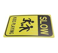 CHILDWEET Señal para Calle de Metal Color Amarillo, Letrero de Precaución para Jugando, Fácil de Leer y Promueve la Seguridad Calle