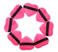 CHILDWEET Set de 8 Borlas de Polvo con Correa en Forma de Corazón, Esponjas de Maquillaje de Lienzo Flexible para Polvos Faciales con Buen Agarre y Acabado Esquinas