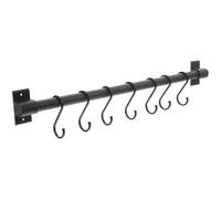 CHILDWEET Soporte de Cocina Pared de Aluminio Ganchos Colgador sin Taladro para Utensilios y Tazas Organizador Compacto y Resistente para Ahorro de Espacio Cocina Negra