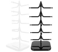 CHILDWEET Soporte para Gafas de Sol 2 Piezas Expositor Giratorio de 5 Niveles Estante para Gafas de Plástico y Negro Organizador Compacto para Mostrador y Escritorio