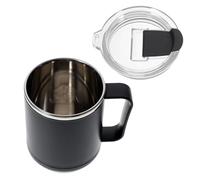 CHILDWEET Taza de Café Acero Inoxidable con Tapa Hermética y Fondo Desmontable para Calentar Vitrocerámica Resistente Fácil de Limpiar para Hogar y Viaje