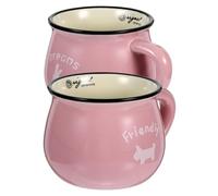 CHILDWEET Tazas de Cerámica Rosa 350ml 2 Unidades para Café y Leche Taza de Desayuno Multifuncional para Hogar Oficina y Cafetería Segura y Práctica Varios estilos