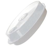 CHILDWEET Vaporera para Microondas con Tapa y Orificio de Ventilación, Plato Práctico de Pp Blanco para Cocinar al Vapor Pescado y Bollos en Casa