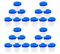 CHILDWEET Vasos de Plástico para Muestras 40 Ml, 100 Unidades, Contenedor de Muestra Tapa Hermética, Recipiente para Laboratorio y Pruebas Clínicas