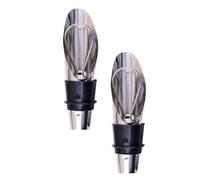 CHILDWEET Vertedor de Vino de Acero Inoxidable 10 Pcs Tapón para Conservar y Oxigenar, Fácil de Usar, Adecuado para Casa y Hoteles
