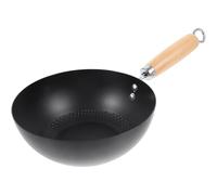 CHILDWEET Wok Japonés Pequeño de Hierro para Uso Doméstico Superficie Lisa y Fácil de Limpiar, Sartén Wok para Saltear en Cocina de Gas y Vitrocerámica